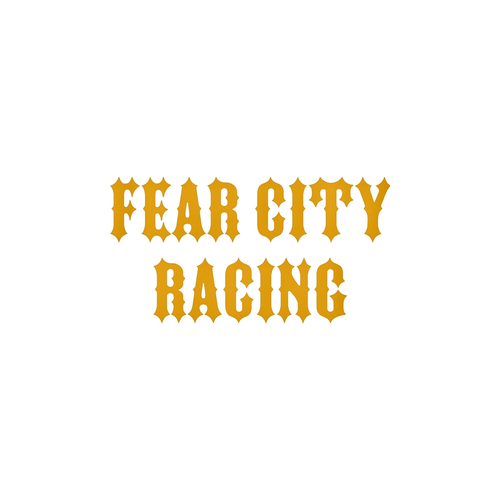 Gold Clubstyle Sticker - Fear City Racing Design - Chopper Aufkleber für Harley, Biker Helm, Tank oder Motorrad - Custom Decal