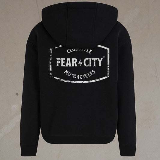 Fear City Cali Love Zipper Schwarz - Streetwear mit Print für Biker