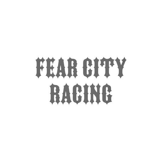 Grau Clubstyle Fear City Racing Sticker 2.0 - Langlebiger Motorrad Aufkleber