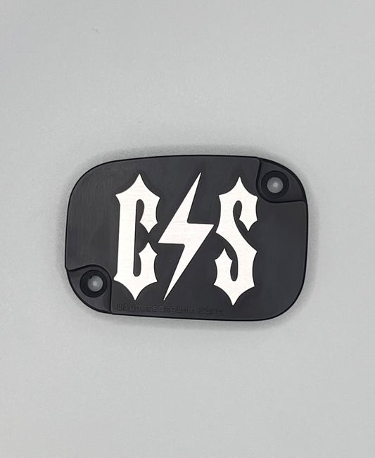 Schwarzer CNC-Bremsdeckel mit C S Logo - Custom Motorrad Zubehör aus
Aluminium