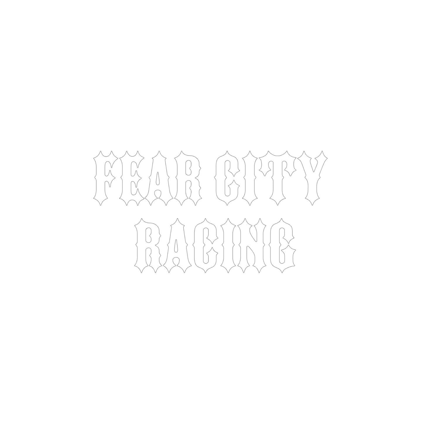 Weiß Clubstyle Fear City Racing Sticker 2.0 - Langlebiger Motorrad Aufkleber