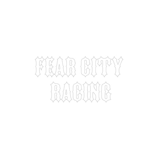 Weiß Clubstyle Fear City Racing Sticker 2.0 - Langlebiger Motorrad Aufkleber