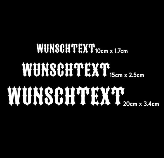 Personalisierter Motorrad Sticker – Clubstyle Aufkleber fürs Bike, Helm oder Auto – Wunschtext in Chopper Optik – Biker Custom Decal weiß