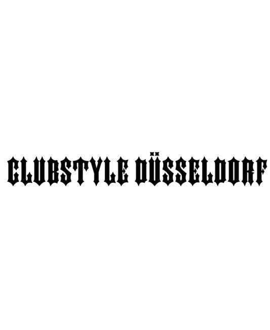 Clubstyle Düsseldorf Sticker 20cm in Schwarz-Weiß, hochwertiger Motorrad Aufkleber für Helm, Tank oder Laptop
