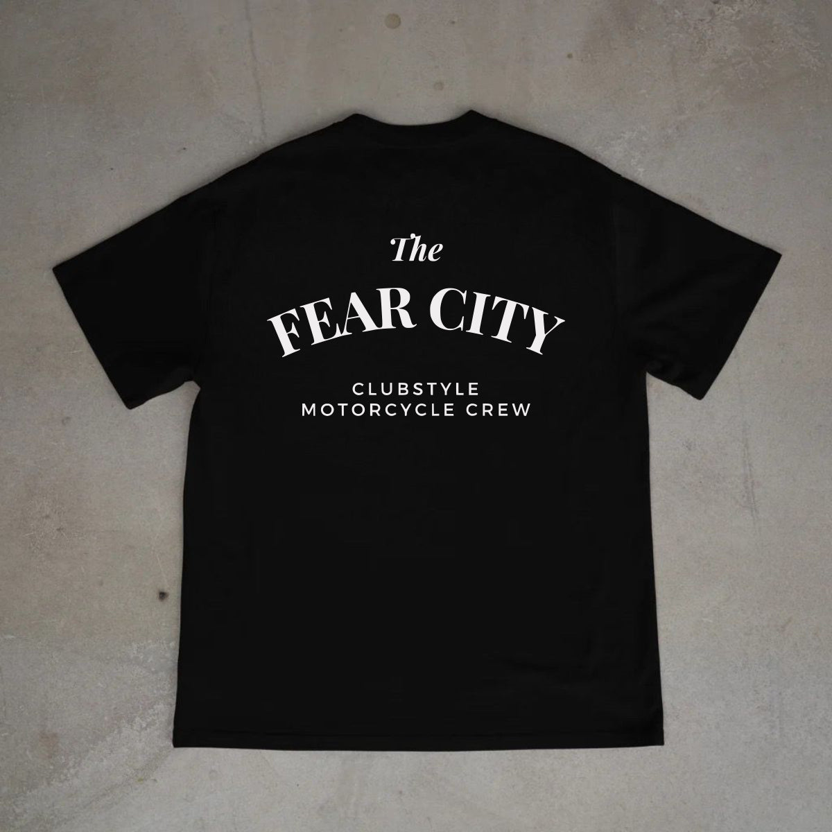CLUBSTYLE Fear City schwarz Rundes Logo Motorraf Tshirt