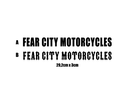 Visier Fear City Motorcycles Clubstyle Sticker - Schwarz