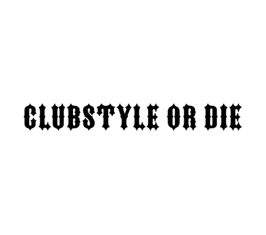Matt Schwarz CLUBSTYLE OR DIE Fear City Sticker Langlebiger Motorrad Aufkleber