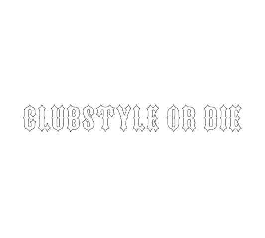 Weiß CLUBSTYLE OR DIE Fear City Sticker  Langlebiger Motorrad Aufkleber