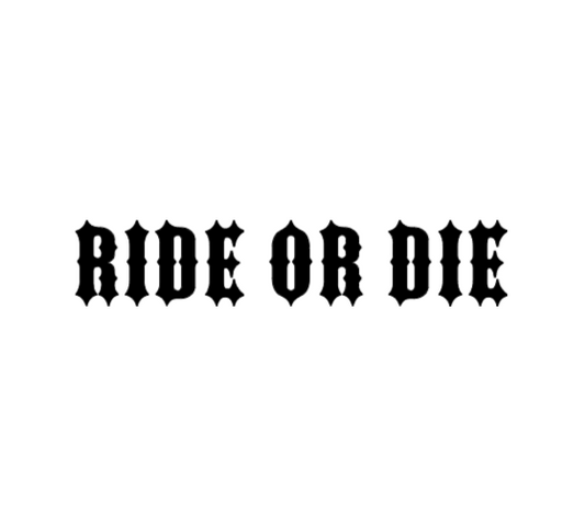 Schwarz RIDE OR DIE Clubstyle Fear City Sticker Langlebiger Motorrad Aufkleber