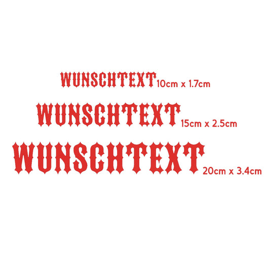 „Personalisiert CLUBSTYLE Sticker
Motorrad Wunschtext - Chopper
Schriftzug Custom Aufkleber für Biker
Helm Tank Auto - Fear City Custom
Decal - Handmade Oldschool Motorrad
Sticker mit Transferfolie - 10cm 15cm
20cm - Höhe je nach Text - Rot - Szene-Design für echte Custom Freaks