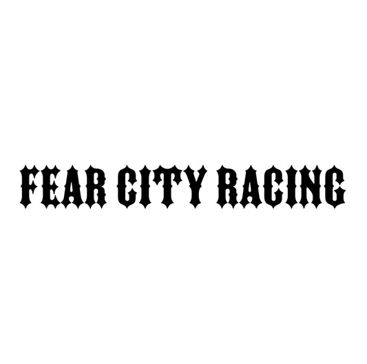 Fear City Sticker Schwarz – wetterfester Vinyl-Sticker mit Logo für Helm, Bike & Streetwear