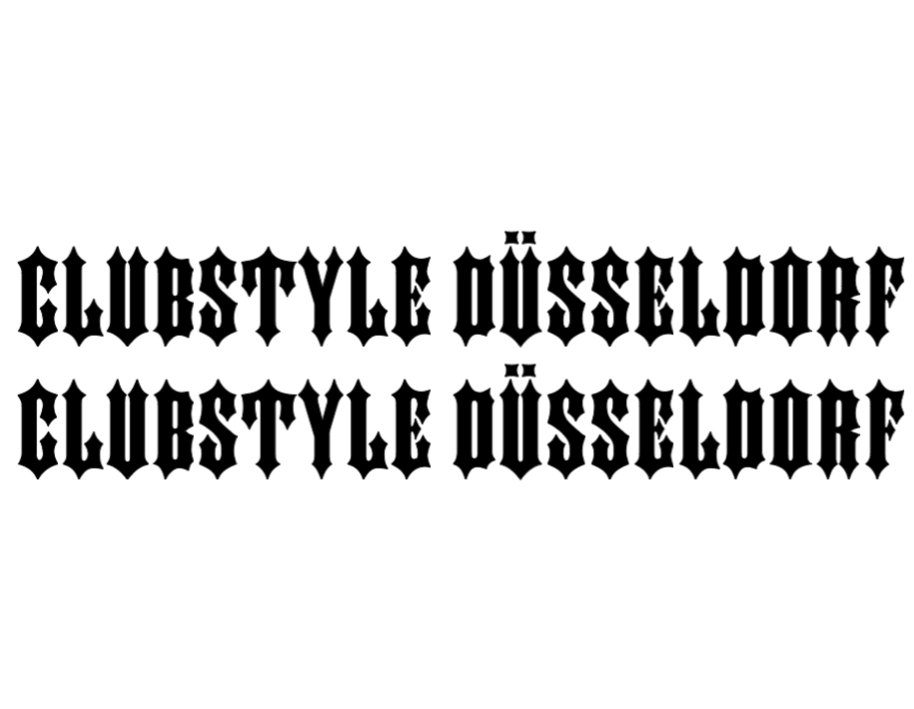 Clubstyle Düsseldorf Sticker 20cm in Schwarz-Weiß, hochwertiger Motorrad Aufkleber für Helm, Tank oder Laptop
