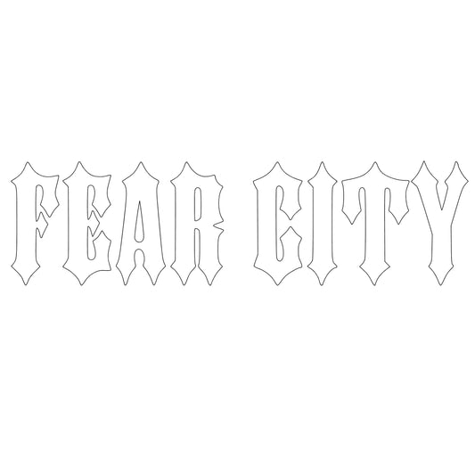 Clubstyle Chopper Sticker Fear City – Motorrad Aufkleber Oldschool Biker Schriftzug – Harley Decal – Custom Bike Sticker – Chopper Tank Logo – Biker Style Aufkleber – Motorrad Garage Deko – Bobber FXR Dyna Road Glide Look weiß