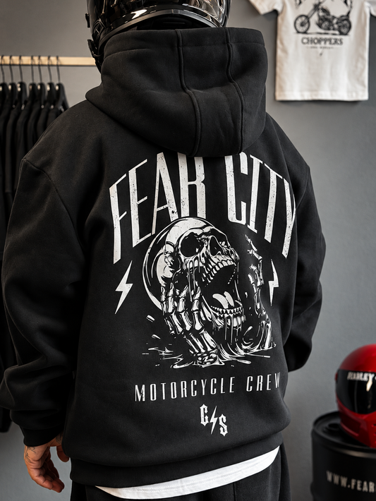 FEAR CITY REAPER – schwarze Clubstyle-Motorradbekleidung mit markantem Reaper-Print