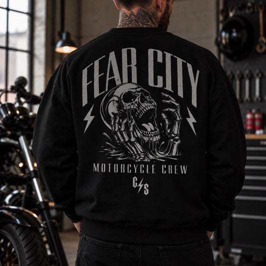 Fear City REAPER CREWNECK – Clubstyle Sweatshirt mit Reaper- und Skull-Motiv
