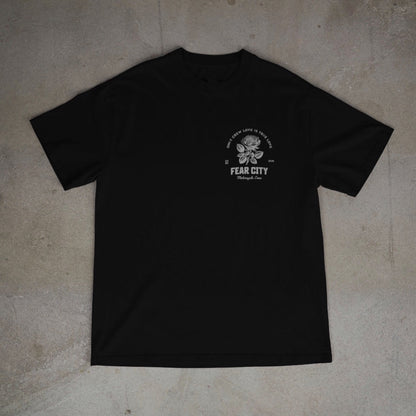 Fear City WHITE ROSE TEE – Motorrad Clubstyle Shirt mit markantem White Rose Design