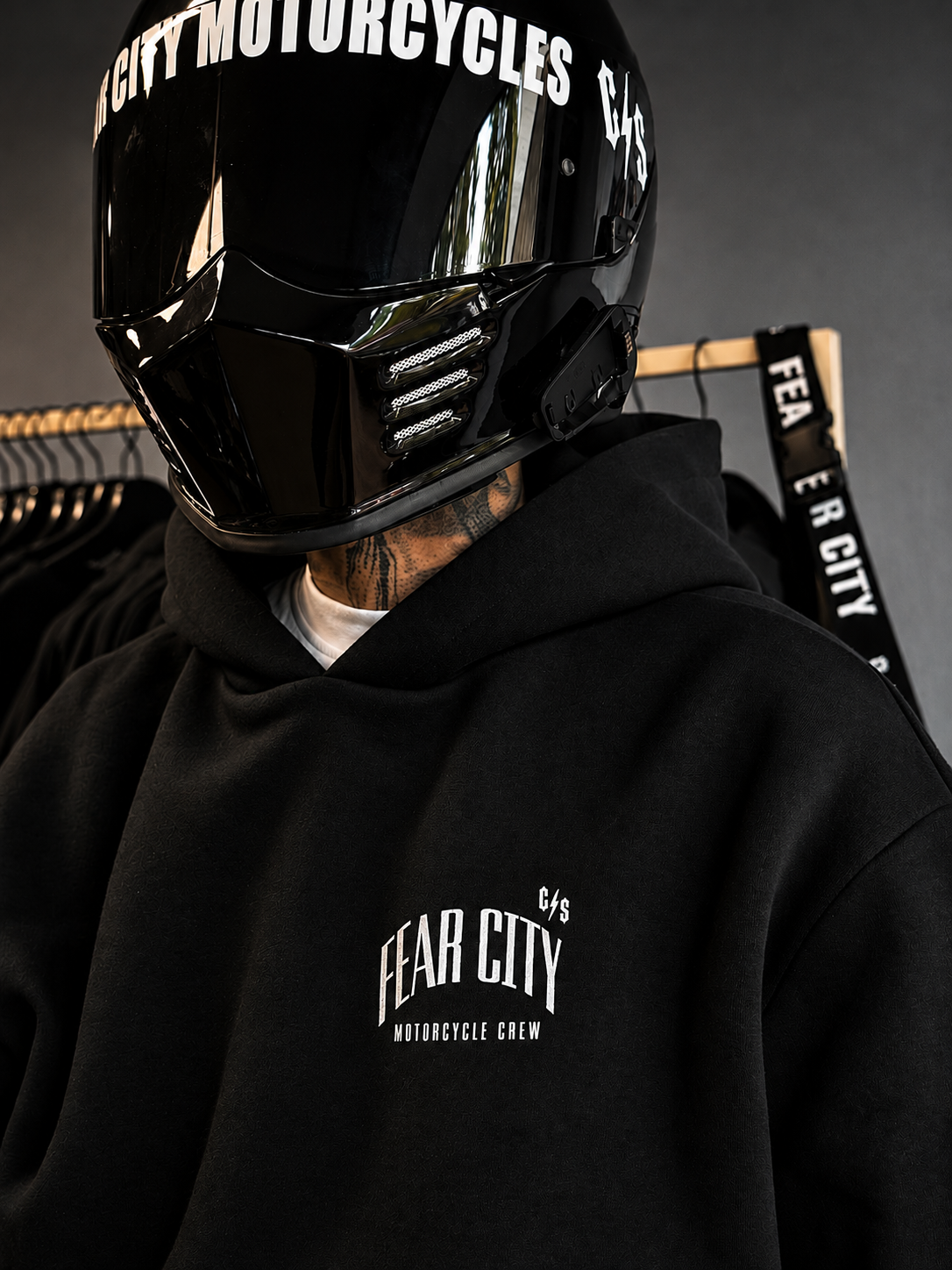 Fear City REAPER HOODIE – Biker Hoodie mit markantem Reaper-Design