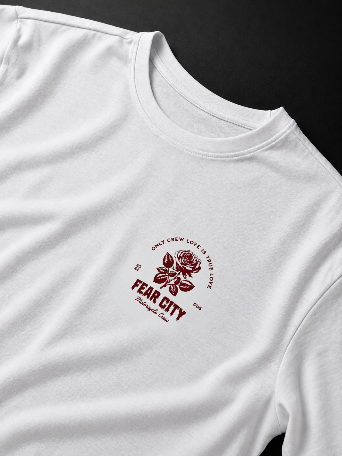 Fear City ROSE TEE RUSTY – Vintage Clubstyle Motorrad-T-Shirt mit Rosenmotiv