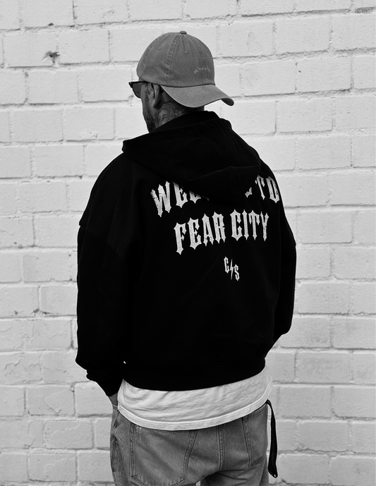 OG Welcome To Fear City Heavy Zipper Hoodie - Robuste Motorrad Streetwear