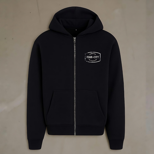 Fear City Cali Love Zipper Schwarz - Streetwear mit Print für Biker