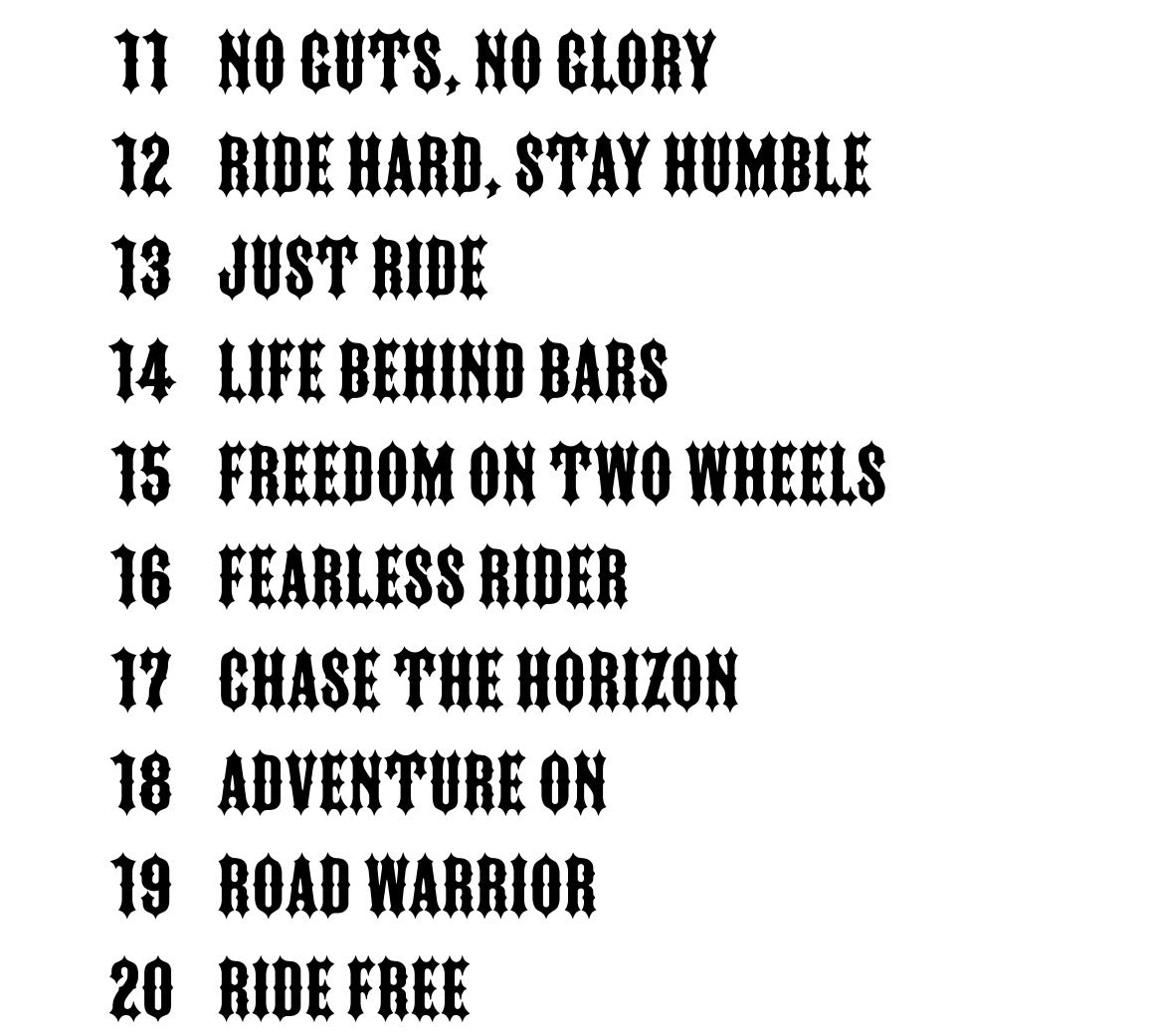 Motorrad Sticker – Clubstyle Biker Aufkleber • Chopper Decals • Motorrad Sprüche • Custom Moto Stickers für Autos & Bikes