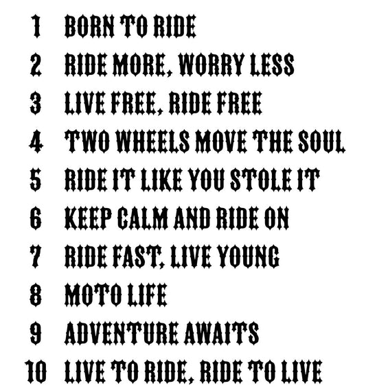Motorrad Sticker – Clubstyle Biker Aufkleber • Chopper Decals • Motorrad Sprüche • Custom Moto Stickers für Autos & Bikes