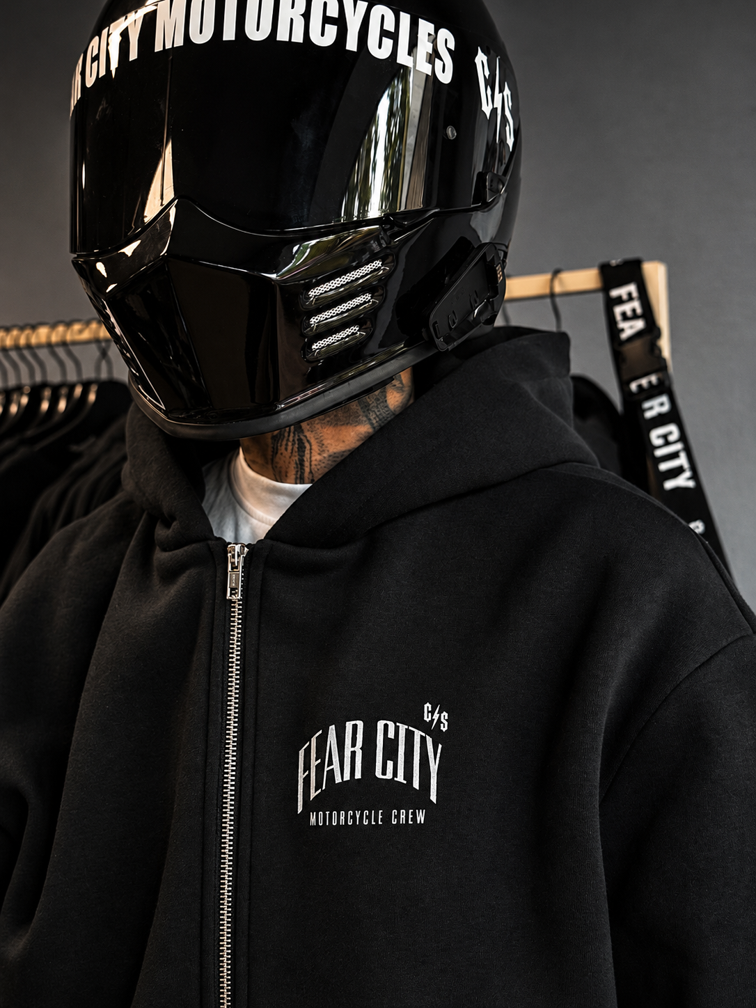 Fear City REAPER ZIP – Produktfoto des Reaper Clubstyle Zip-Hoodies