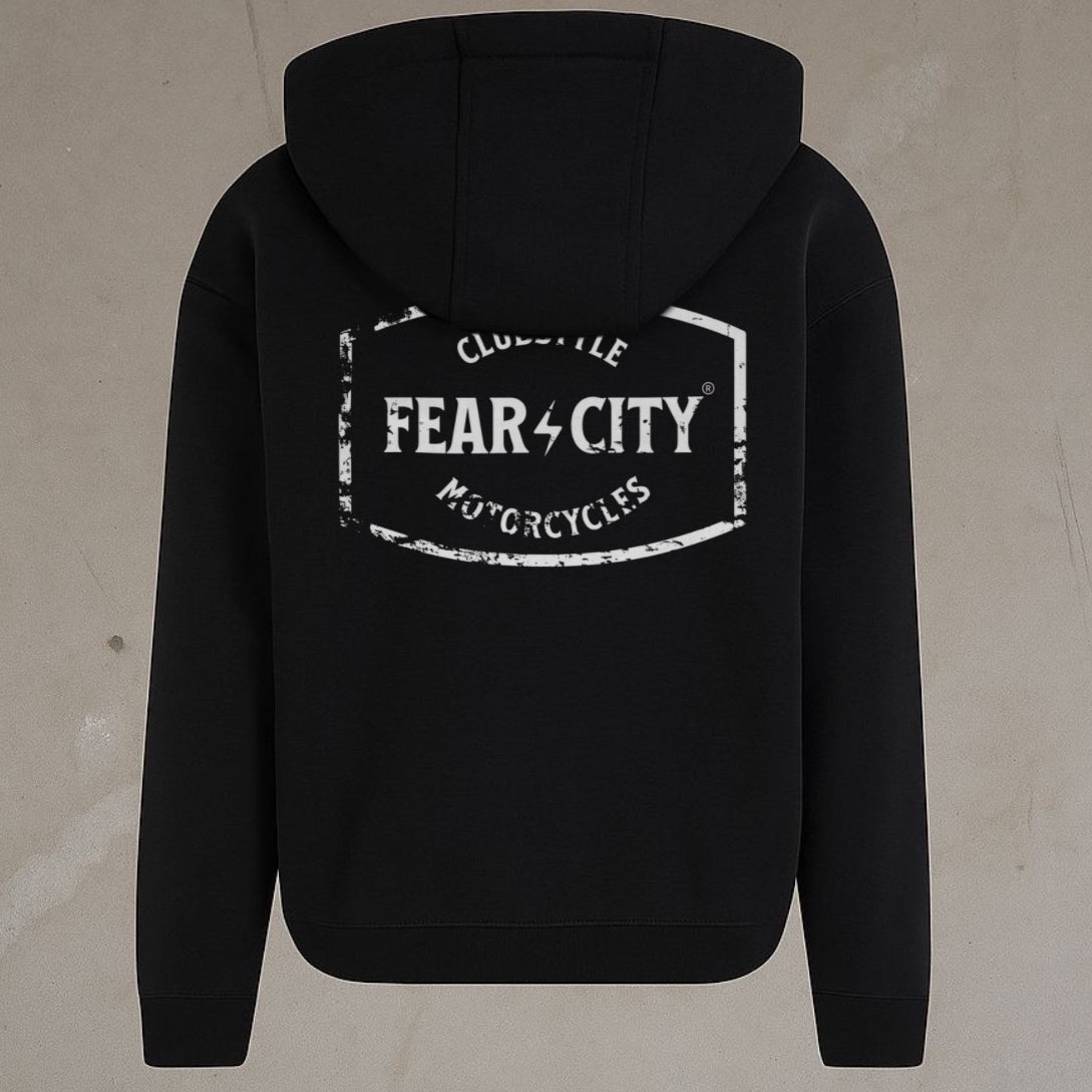 Fear City Cali Love Hoodie Schwarz - Streetwear mit Print für Biker