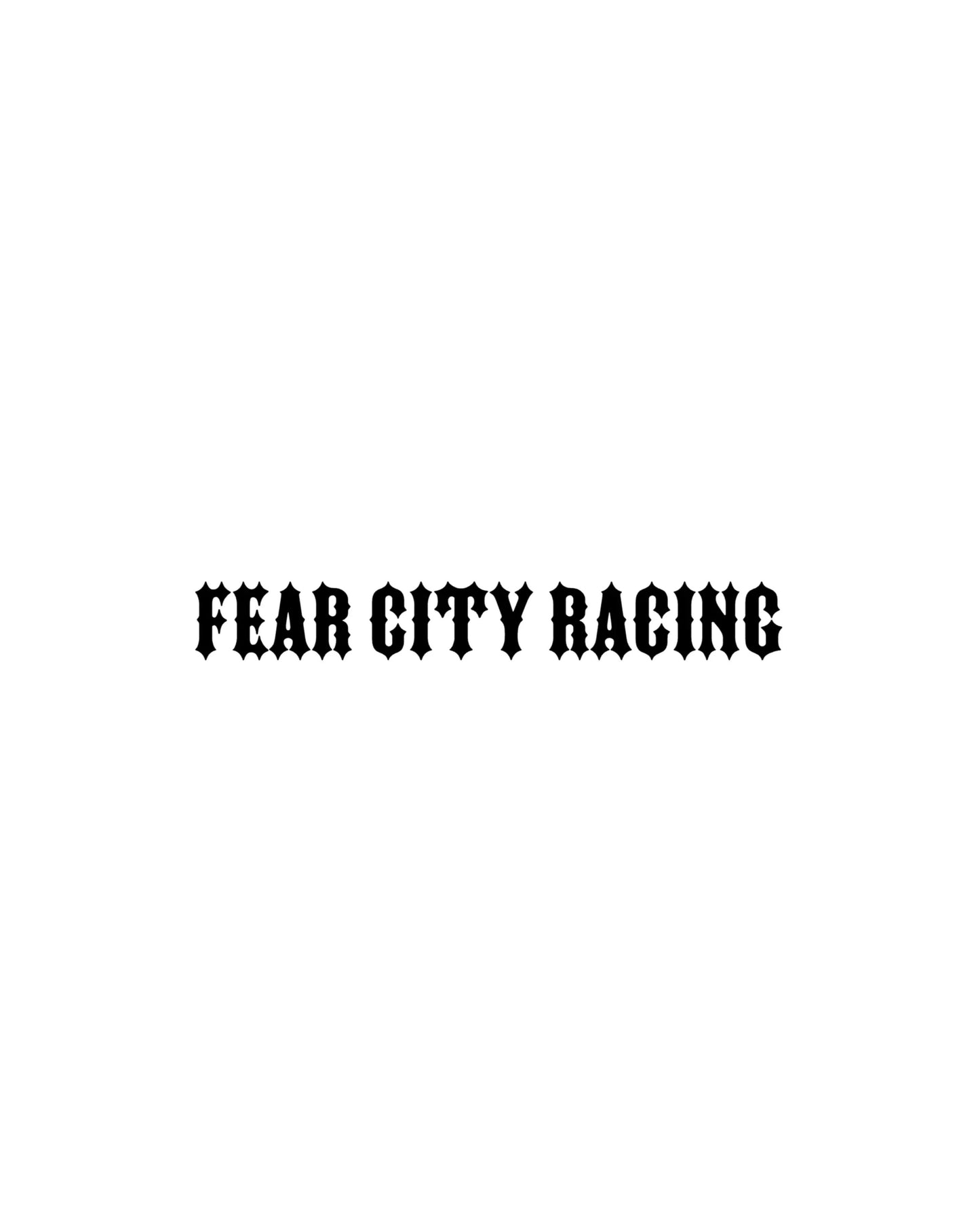 Fear City Racing Sticker - Robuster Motorrad Aufkleber in Schwarz oder Weiß