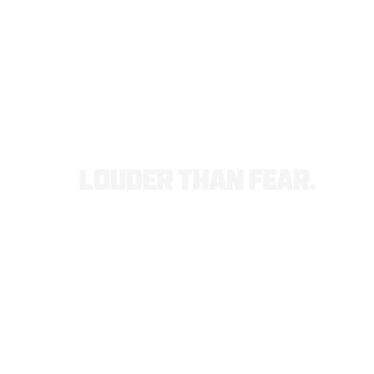 LOUDER THAN FEAR Motorrad Sticker – Weiß