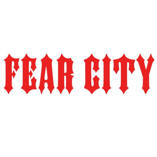 Clubstyle Chopper Sticker Fear City – Motorrad Aufkleber Oldschool Biker Schriftzug – Harley Decal – Custom Bike Sticker – Chopper Tank Logo – Biker Style Aufkleber – Motorrad Garage Deko – Bobber FXR Dyna Road Glide Look rot 