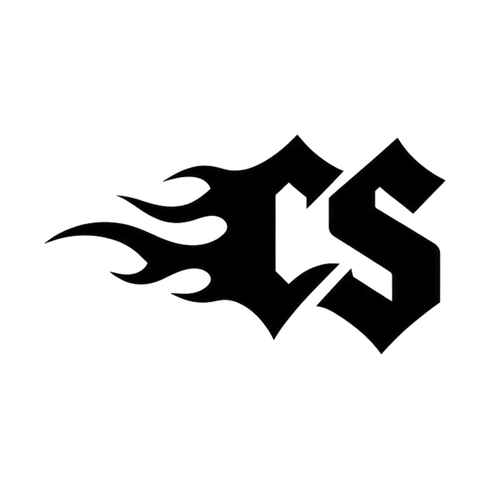 CS Flames Sticker in Schwarz – Fear City